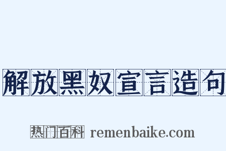 解放黑奴宣言造句是什么意思的图片